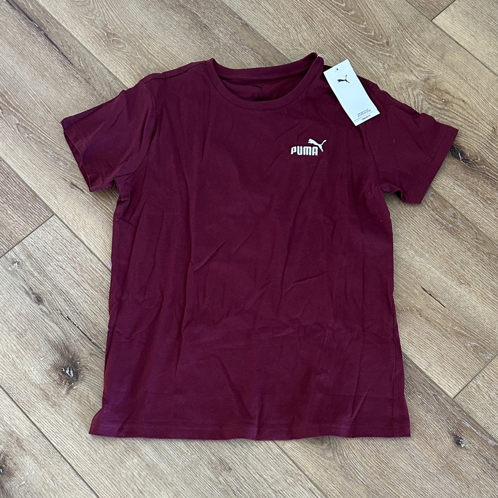 Puma Womens Burgundy Short Sleeve Tee
